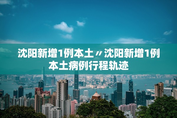 沈阳新增1例本土〃沈阳新增1例本土病例行程轨迹 沈阳新增1例本土〃沈阳新增1例本土病例行程轨迹
