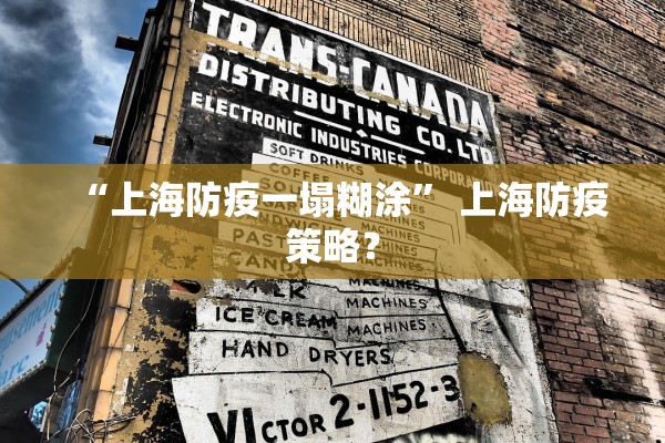 “上海防疫一塌糊涂” 上海防疫策略？